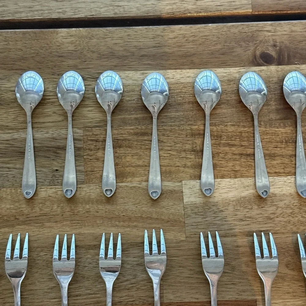 Retroneu Stainless Steel Set Of 24 Forks & Teaspoons Korea